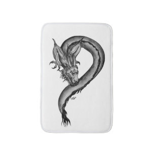 Dragon in Tattoo Style Bath Mat