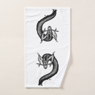 Dragon in Tattoo Style Bath Towel Set