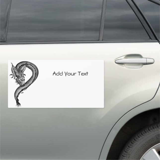 Dragon in Tattoo Style Car Magnet (In Situ)