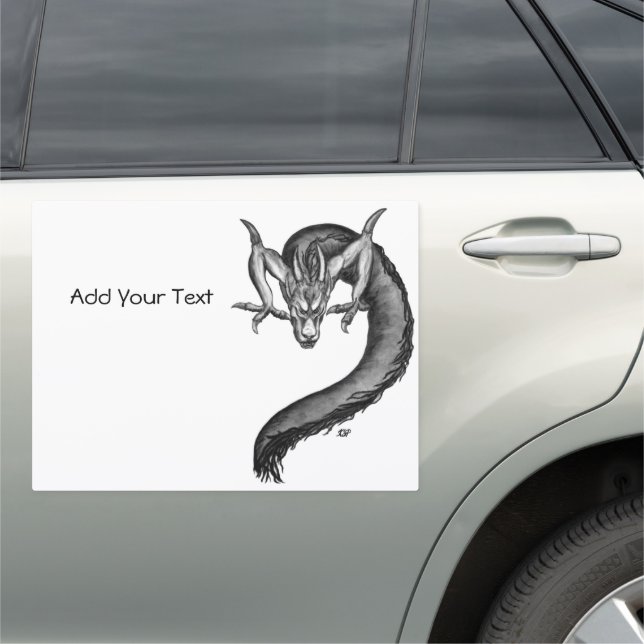 Dragon in Tattoo Style Car Magnet (In Situ)