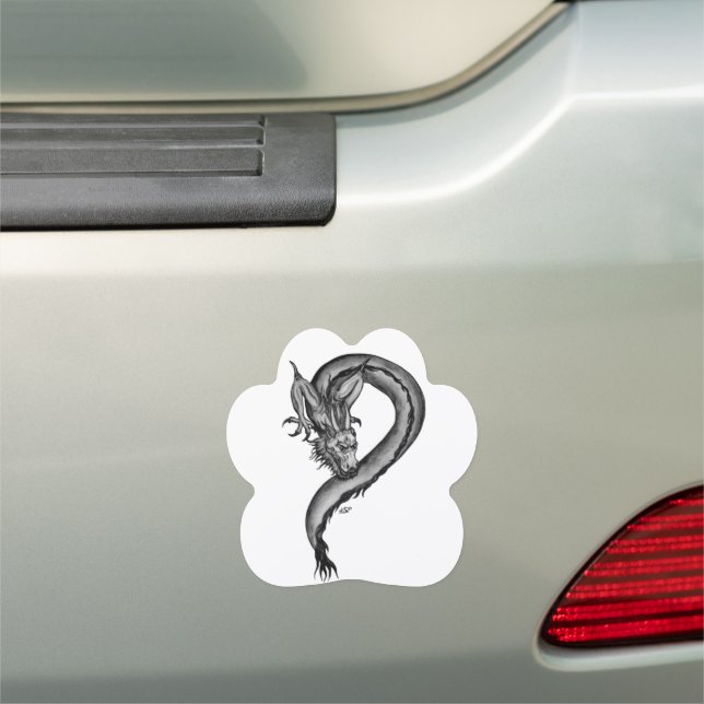 Dragon in Tattoo Style Car Magnet (In Situ)