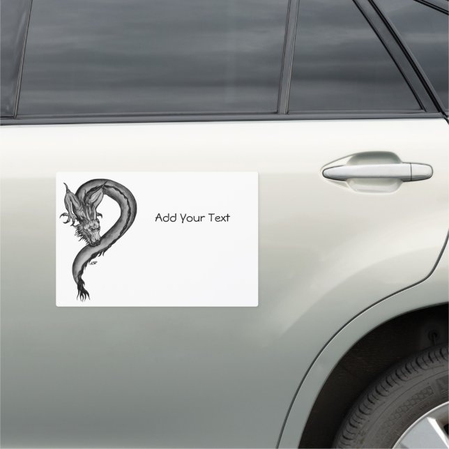Dragon in Tattoo Style Car Magnet (In Situ)