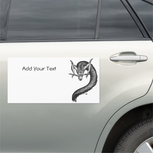 Dragon in Tattoo Style Car Magnet (In Situ)