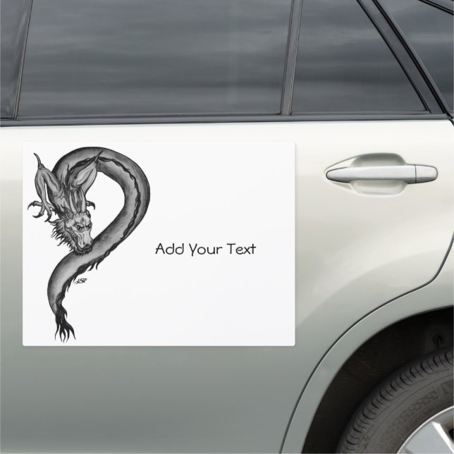 Dragon in Tattoo Style Car Magnet (In Situ)