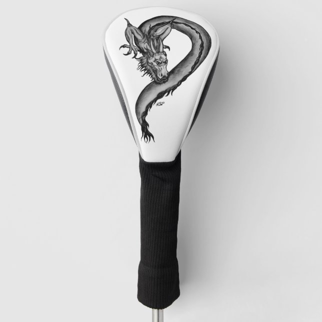 Dragon in Tattoo Style Golf Head Cover (Front)