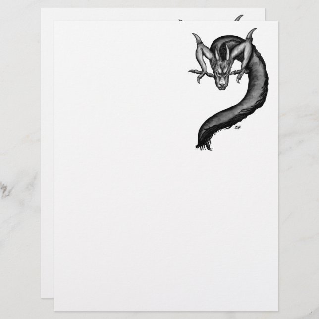 Dragon in Tattoo Style Letterhead (Front/Back)