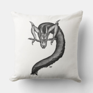 Dragon in Tattoo Style Outdoor Pillow
