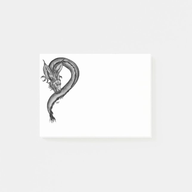 Dragon in Tattoo Style Post-it Notes (Front)