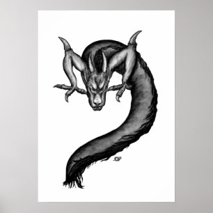 Dragon in Tattoo Style Poster