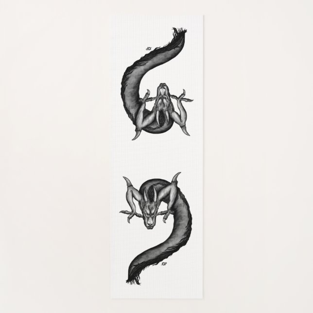 Dragon in Tattoo Style Yoga Mat (Front)