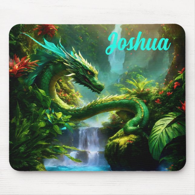 Dragon in the Jungle Mouse Pad (Front)