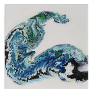 Dragon in the Waves – Abstract Ocean Energy Acryli Acrylic Print
