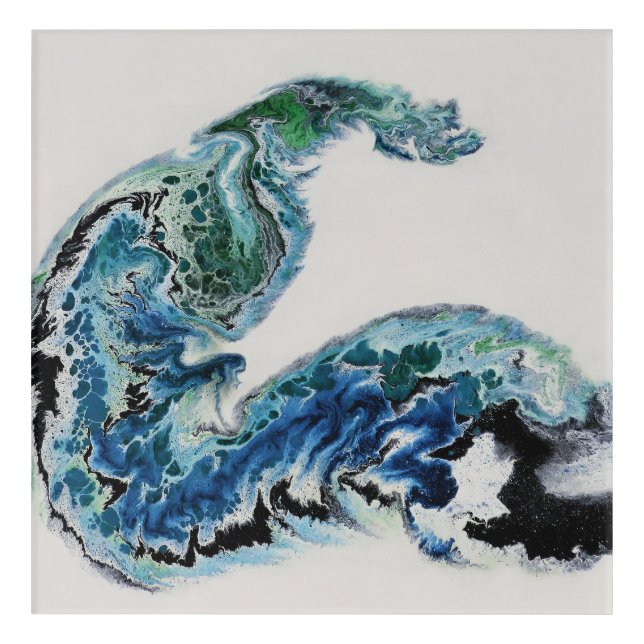 Dragon in the Waves – Abstract Ocean Energy Acryli Acrylic Print (Front)