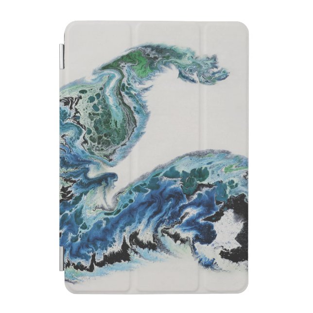 Dragon in the Waves – Abstract Ocean  iPad Mini Cover (Front)