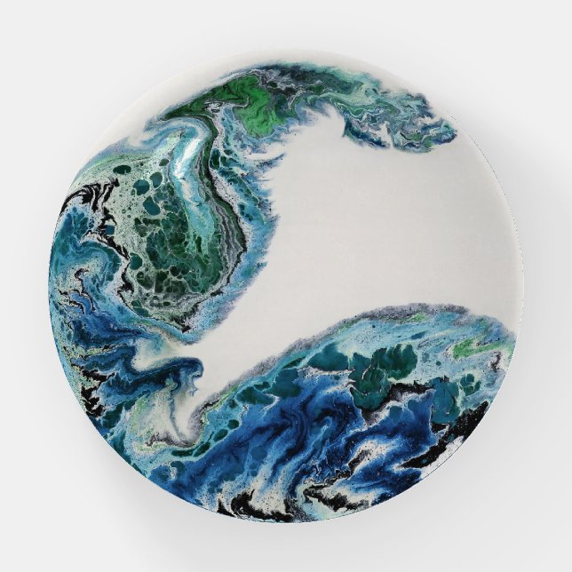 Dragon in the Waves – Abstract Ocean  Paperweight (Front)