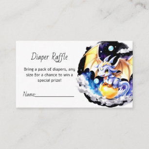 Dragon-Inspired Baby Shower Diaper Raffle Enclosure Card