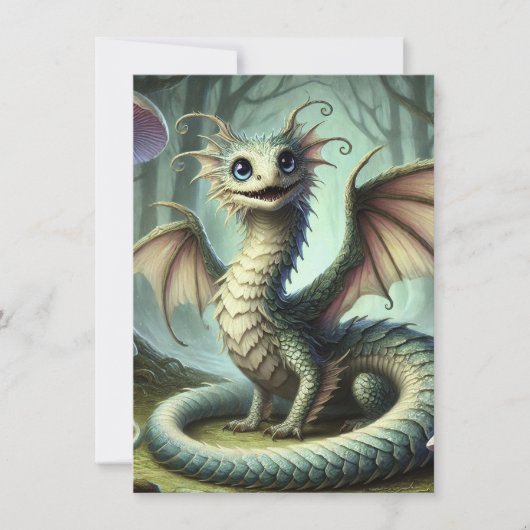Dragon Jabberwocky Cute Fantasy Creature Art (Front)