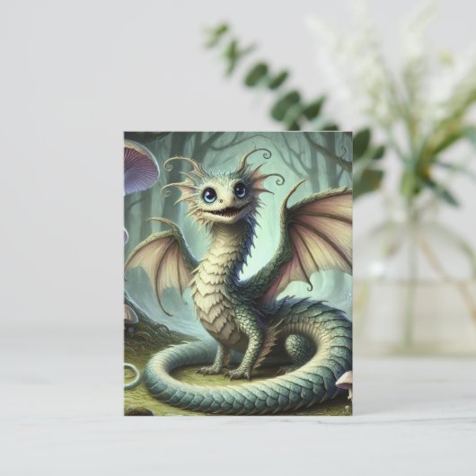 Dragon Jabberwocky Cute Fantasy Creature Art (Standing Front)