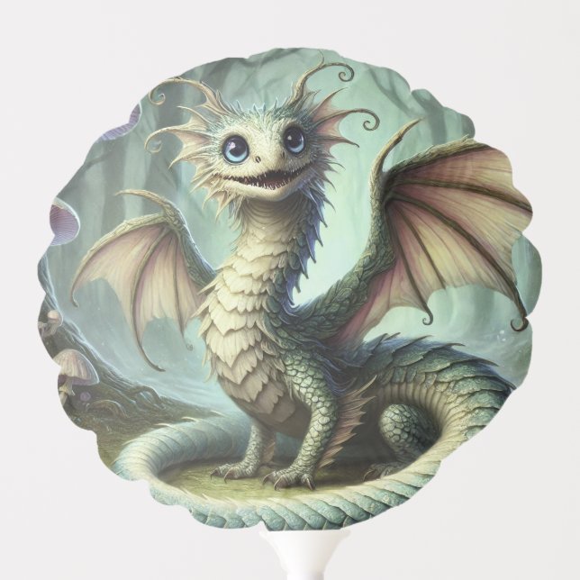 Dragon Jabberwocky Cute Fantasy Creature Art Balloon (Front)