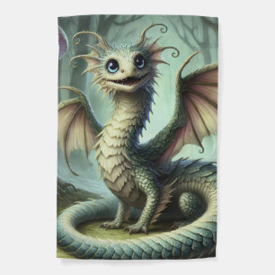 Dragon Jabberwocky Cute Fantasy Creature Art Garden Flag