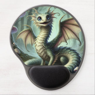 Dragon Jabberwocky Cute Fantasy Creature Art Gel Mouse Pad