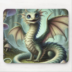 Dragon Jabberwocky Cute Fantasy Creature Art Mouse Pad