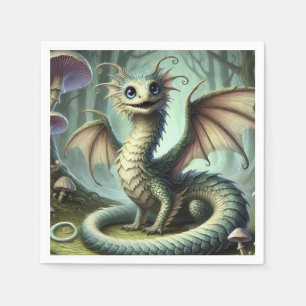 Dragon Jabberwocky Cute Fantasy Creature Art Napkins