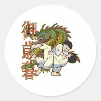 Dragon Karate Fighters Classic Round Sticker