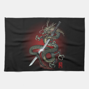 Dragon katana3 towel