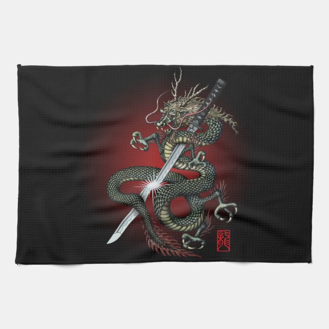 Dragon katana3 towel (Horizontal)