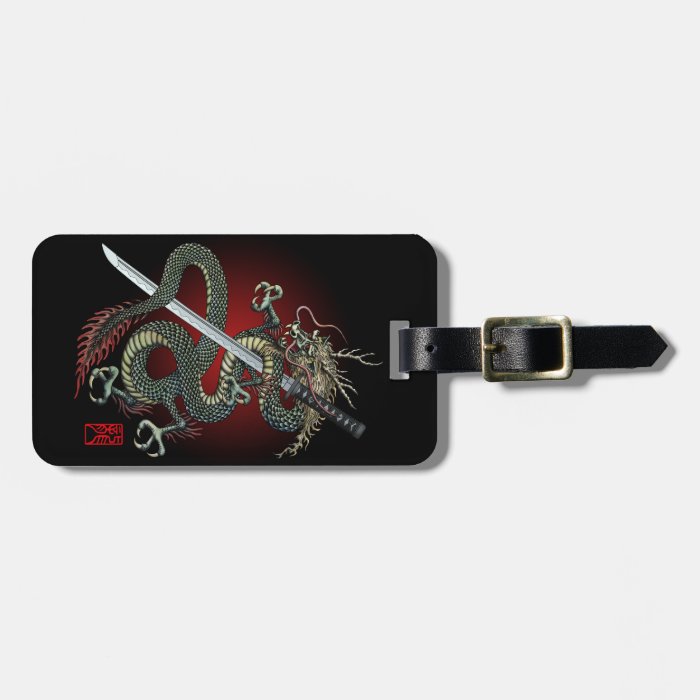 Dragon katana luggage tags