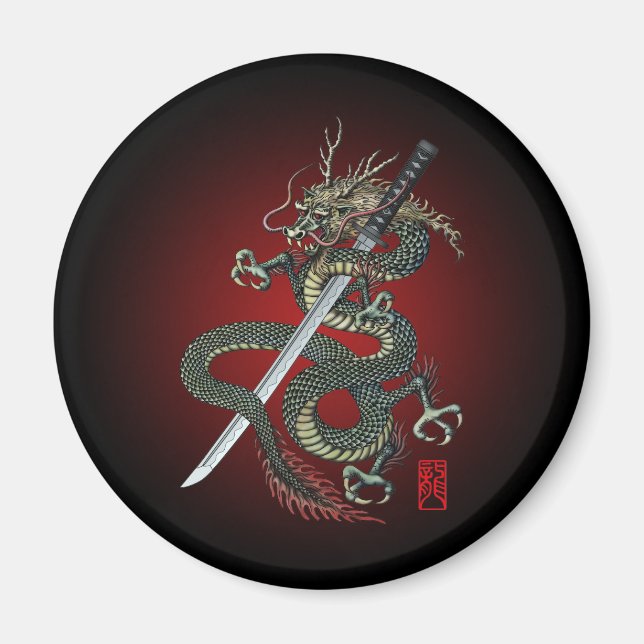 Dragon katana magnet (Front)