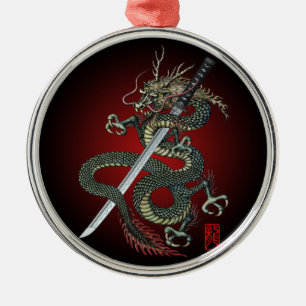 Dragon katana metal ornament