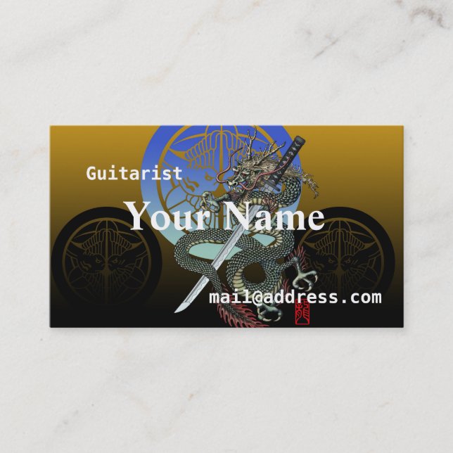 Dragon katana Uesugi Business Card (Front)