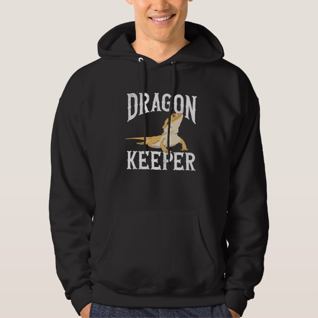 Dragon Keeper Bearded Dragon Beardie Reptile Lizar Hoodie (Front)