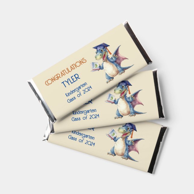 Dragon Kindergarten Graduate Hershey Bar Favors (Front)