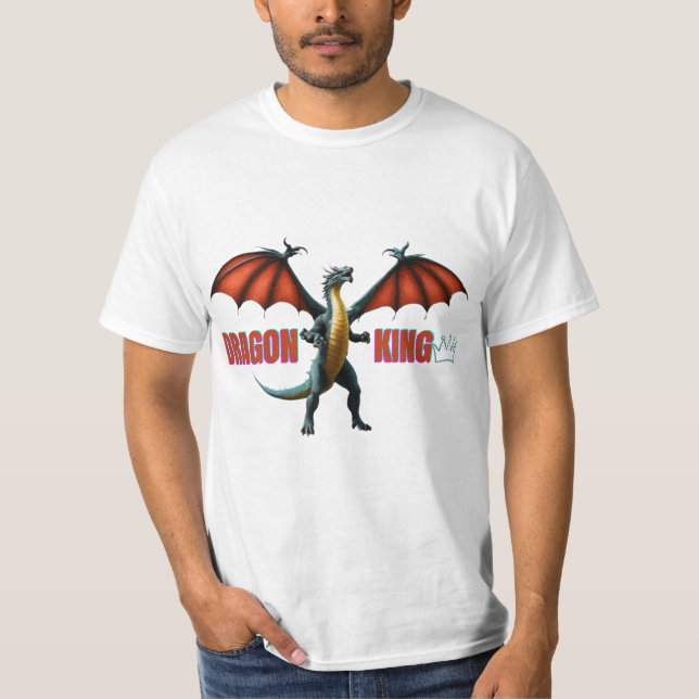 Dragon King Printed T-Shirt: Majestic Mythical App T-Shirt (Front)