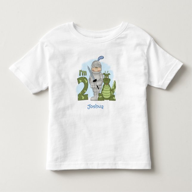 Dragon Knight 2nd Birthday Personalized Toddler T-shirt (Front)