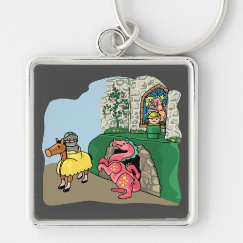 Dragon Knight and Outlaw Hero at the Castle Keychain