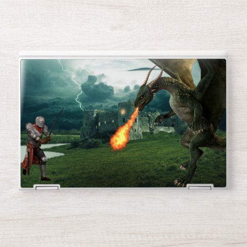 Dragon Knight Battle Medieval Landscape HP Laptop Skin