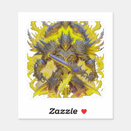 Dragon Knight Emblem In Yellow3 Sticker