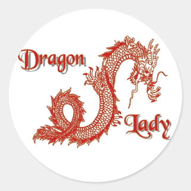 Dragon Lady Classic Round Sticker (Front)