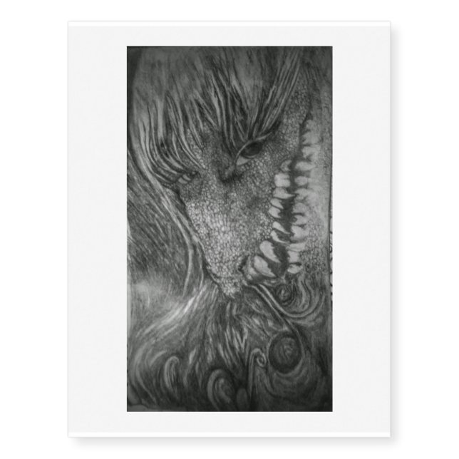 Dragon Lady Fantasy Art by Colleen Wallen Temporary Tattoos (Front)
