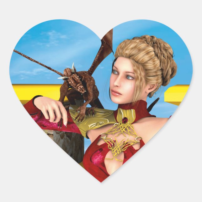 Dragon Lady Heart Sticker (Front)