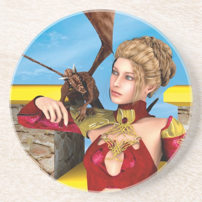 Dragon Lady Sandstone Coaster (Front)