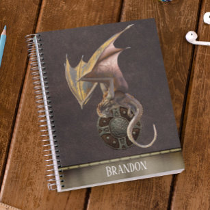 Dragon Leather Metal Personalized Viking Shield Notebook