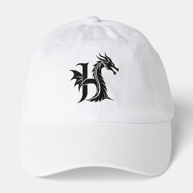 Dragon Letter H – Strong Fantasy Dragon Design Hat (Front)