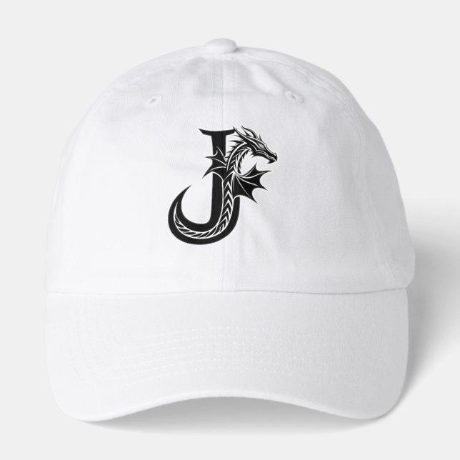 Dragon Letter J – Stylish Fantasy Dragon Design Hat (Front)