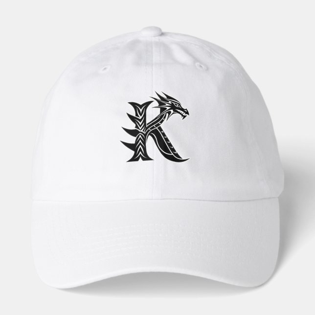 Dragon Letter K – Sharp Dragon Initial Design Hat (Front)