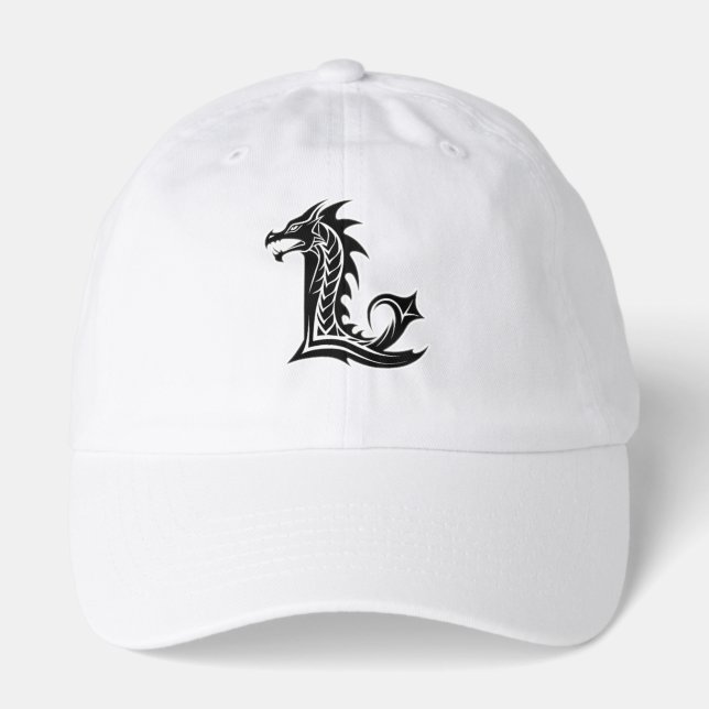 Dragon Letter L – Elegant Dragon Alphabet Design Hat (Front)